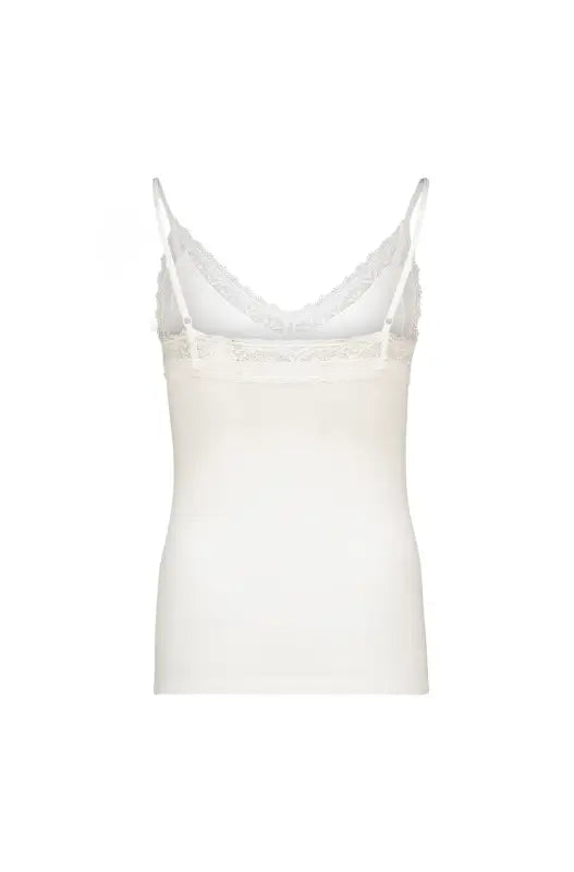 White lace-trim camisole.
