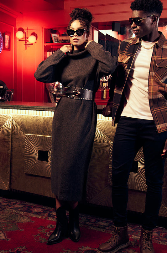 CELESTE CHUNKY KNITWEAR DRESS