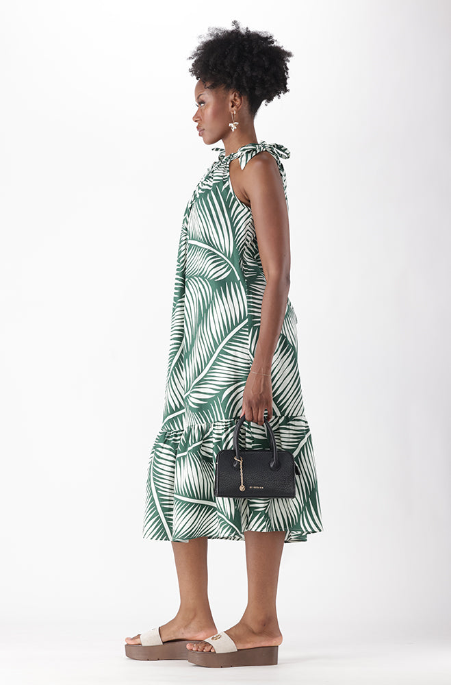 CELIA SHOULDER TIE MAXI DRESS