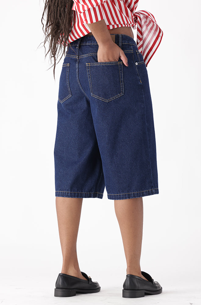 BLAISE DENIM HIGH RISE BERMUDA SHORTS