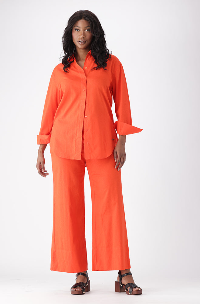KATE LINEN BLEND WIDE LEG PANTS