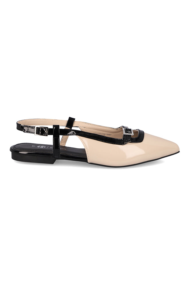 Footwear | Ellie Diamante Buckle Slingback Pump-milk Flats