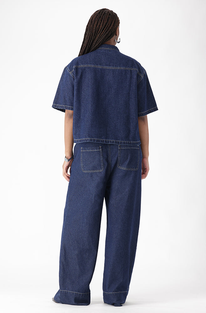 MARGAN DENIM PULL ON WIDE LEG