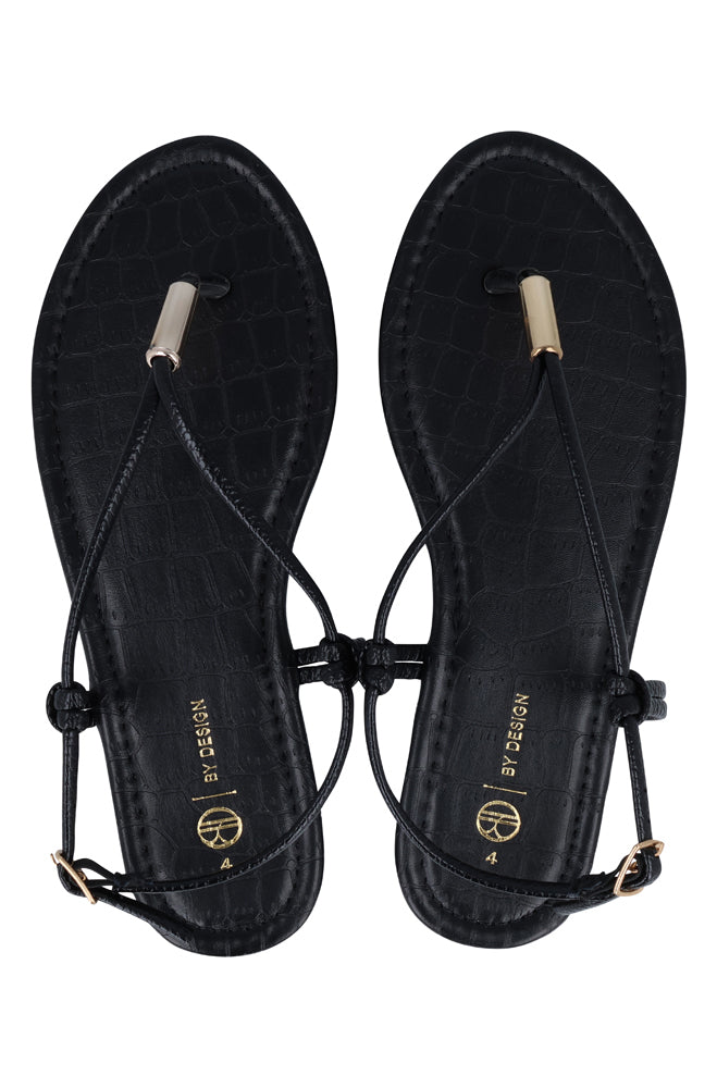 Renka sandal with gold trim