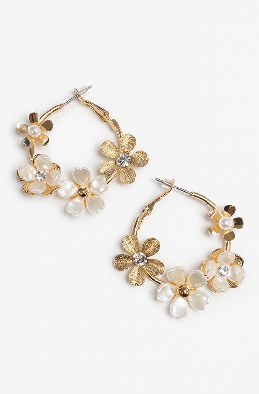 LAYLA FLOWER HOOP EARRINGS