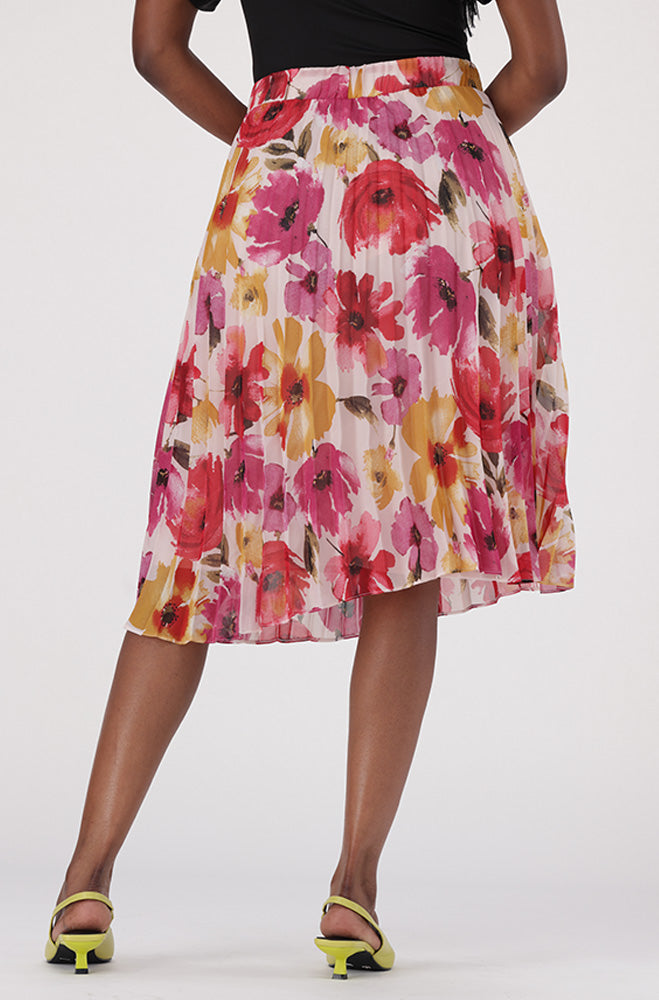 IRIS FLORAL PLEATED SKIRT