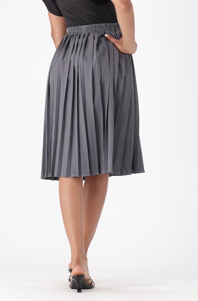 EMILIA PLEATED MIDI SKIRT