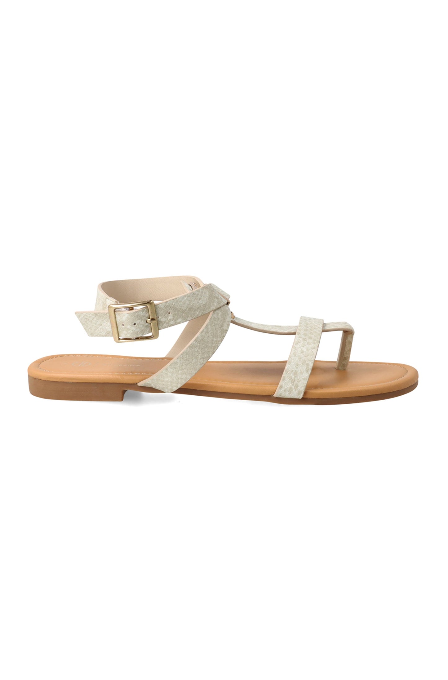 Tania textured ankle strap sandal