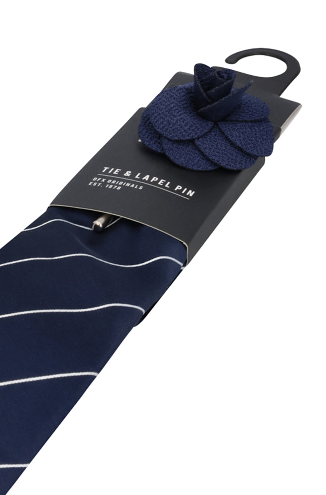 DAN TIE & LAPEL PIN - BLUE