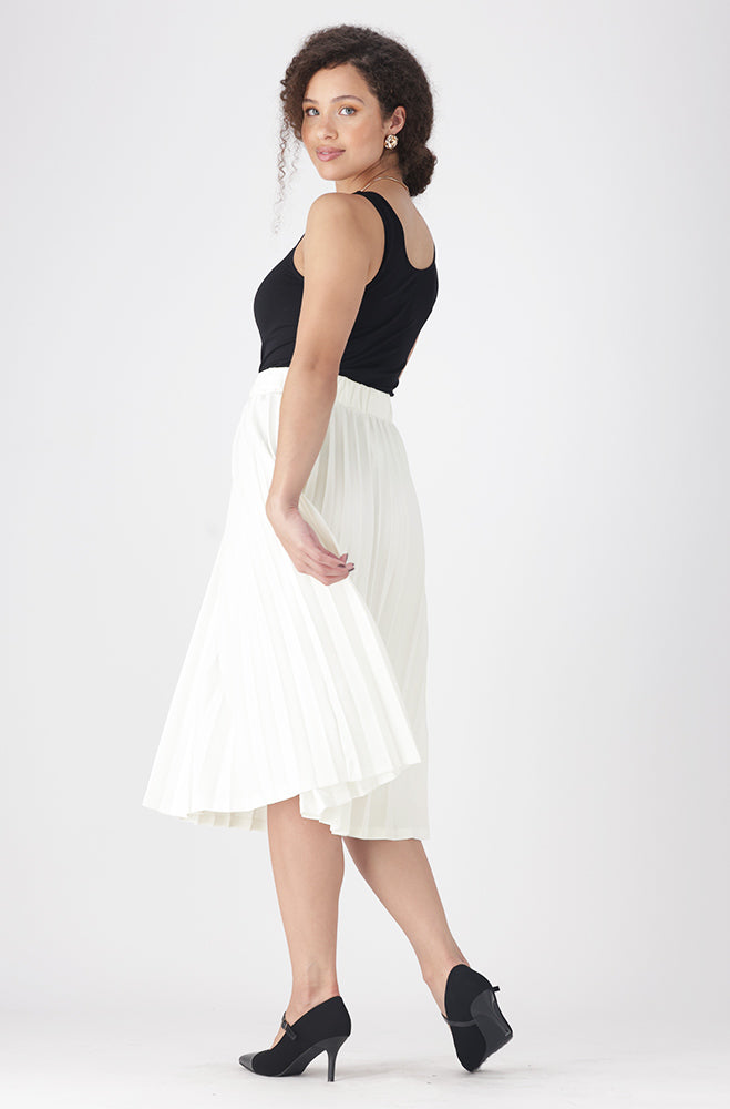 Ladies | Emilia Pleated Midi Skirt _ 157684 Milk Skirts