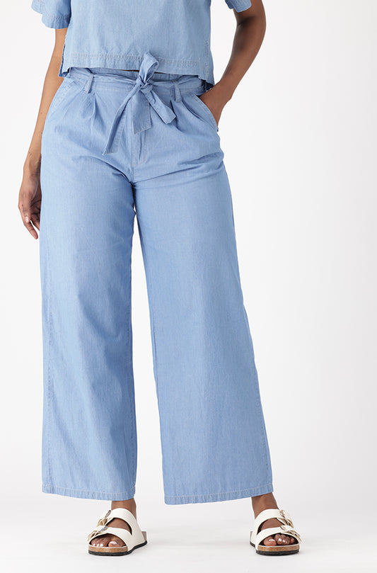 MAXINE DENIM LIGHTWEIGHT WIDE LEG PANTS