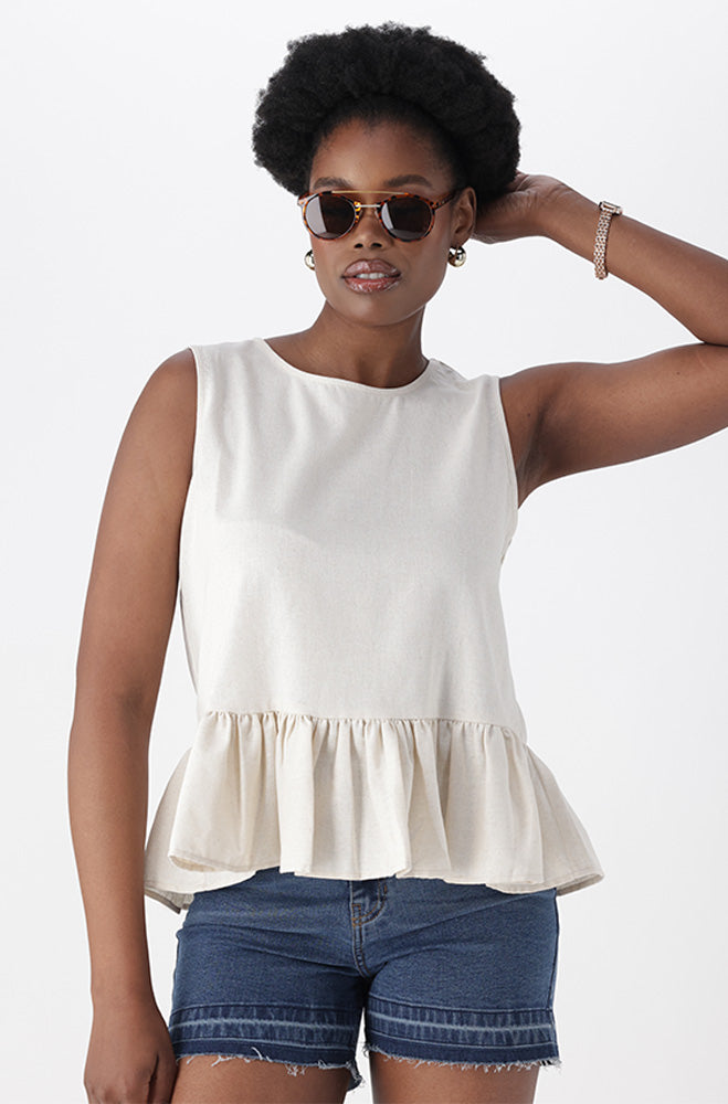 Ladies | Rylee Linen Blend Top Blouses