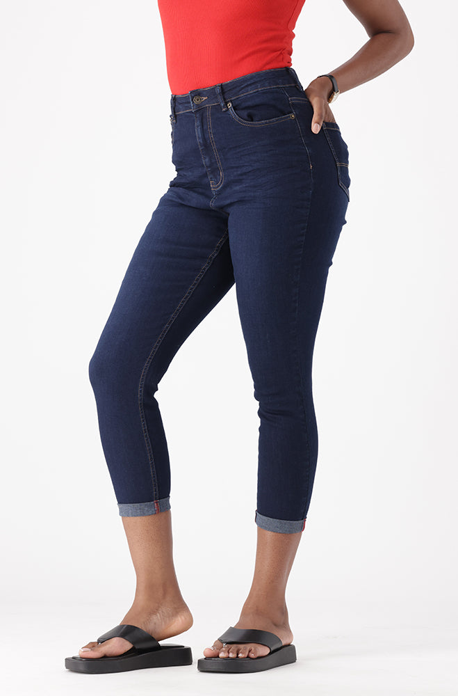 AILANY DENIM HIGH RISE SKINNY TURN UP