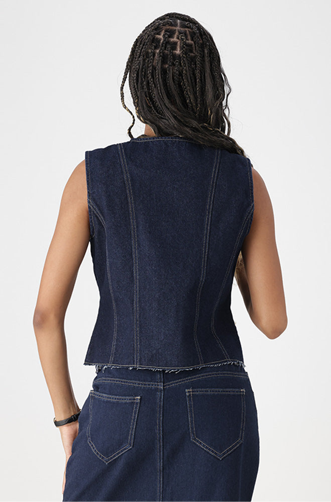 Ladies | Keziah Denim Waistcoat Vests