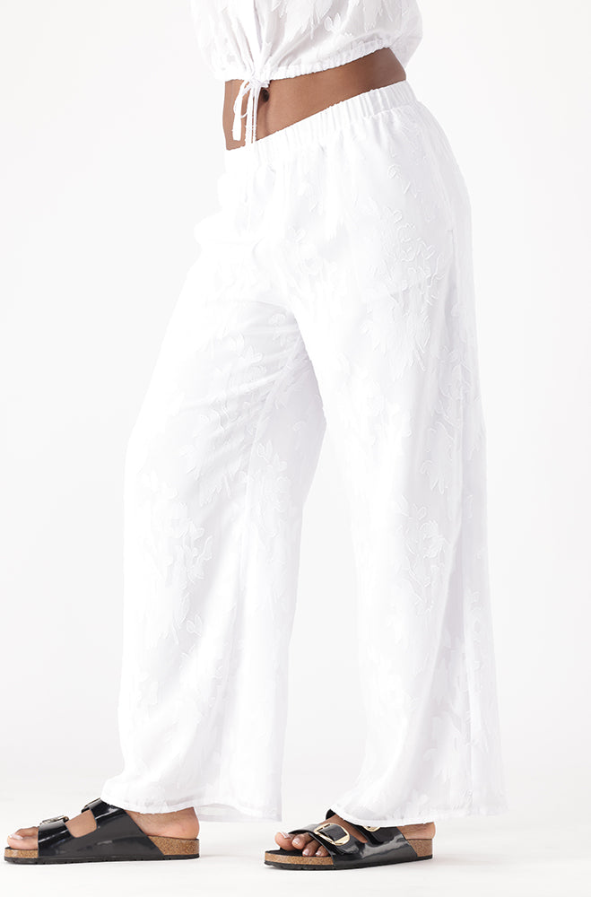 LYNEL TEXTURED WIDE LEG PANTS