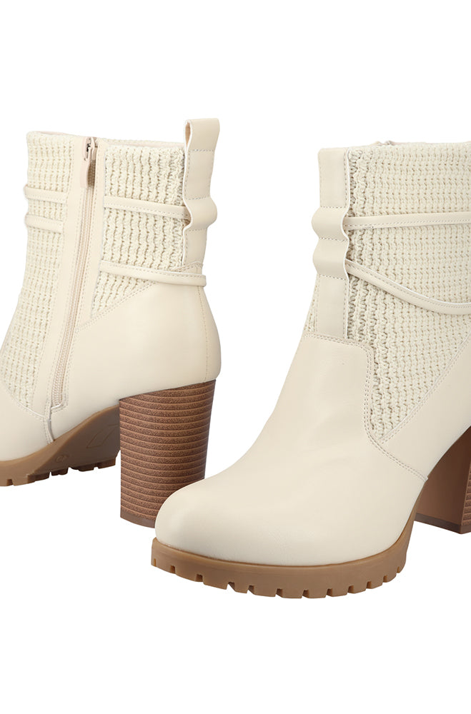 Cleated stack heel boot