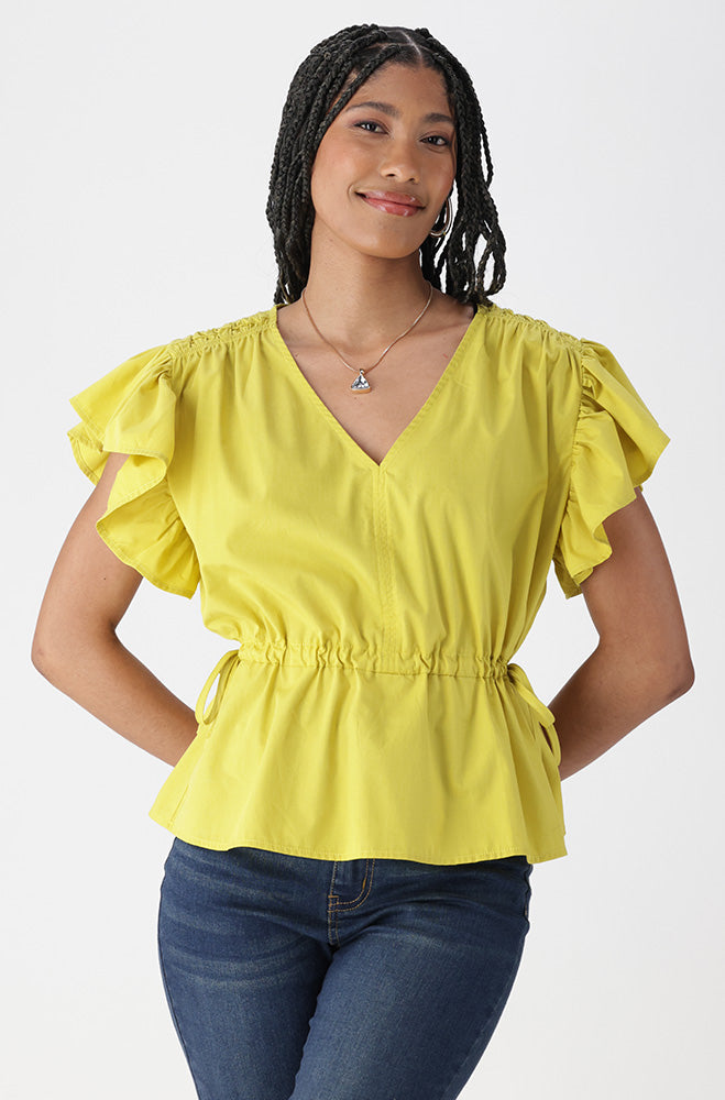 Ladies | Mia Flutter Sleeve Top Blouses