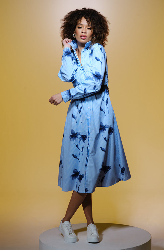 CAROLINE BELTED SHIRT DRESS