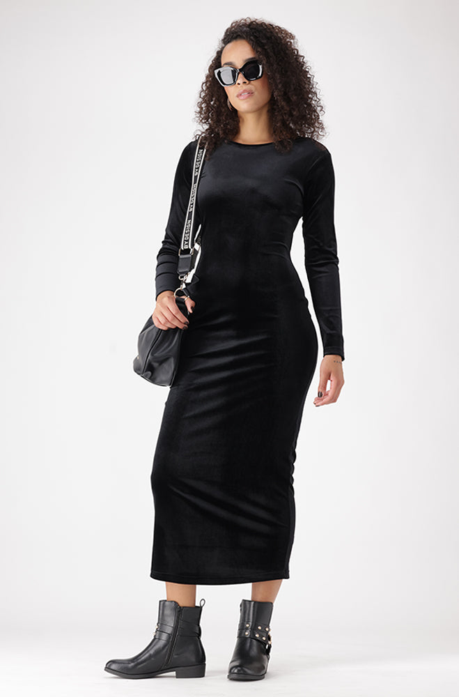 LIA BODYCON VELOUR DRESS