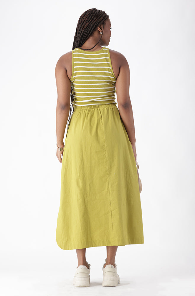 SELESTIA SLEEVELESS RIB COMBO DRESS