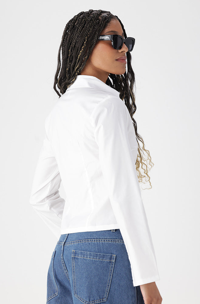 Ladies | Lilly Zip Detail Shirt _ 162888 White Shirts