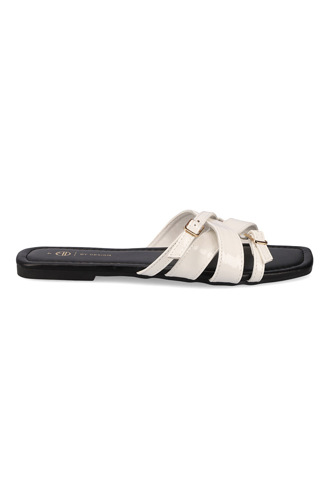 Crissy cross over double buckle patent sandal