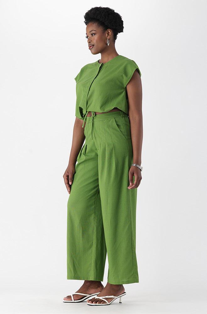 Andrea Linen Blend Top _ 165300 _ Green