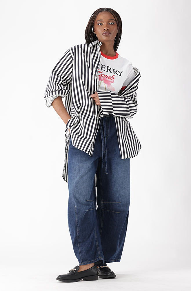 MIA STRIPE BOYFRIEND SHIRT