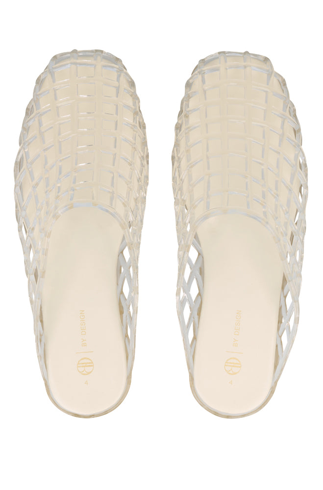 Cloe Woven caged jelly slip in mule