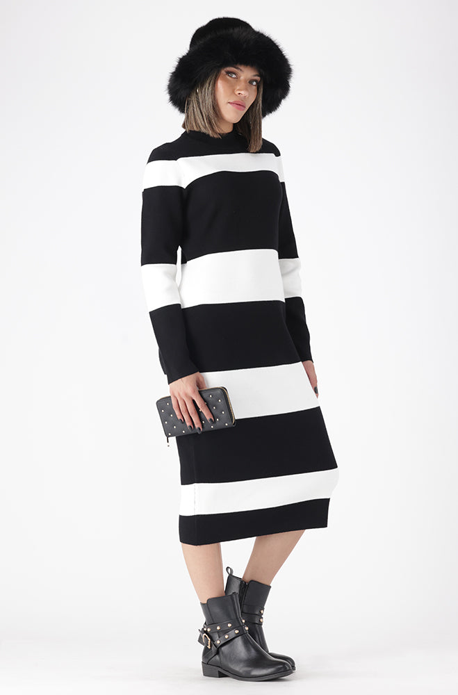 CELESTE STRIPE KNITWEAR DRESS