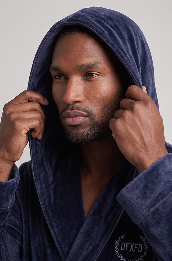 WRAP GOWN WITH HOOD
