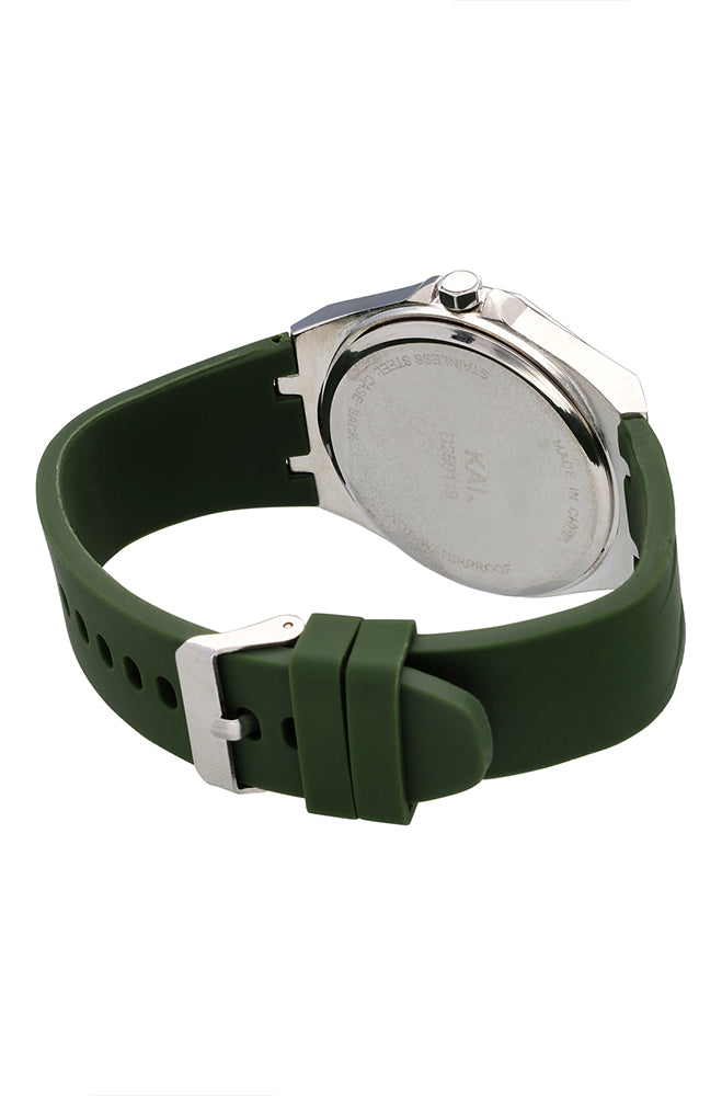 KAI SILICONE STRAP WATCH - OLIVE