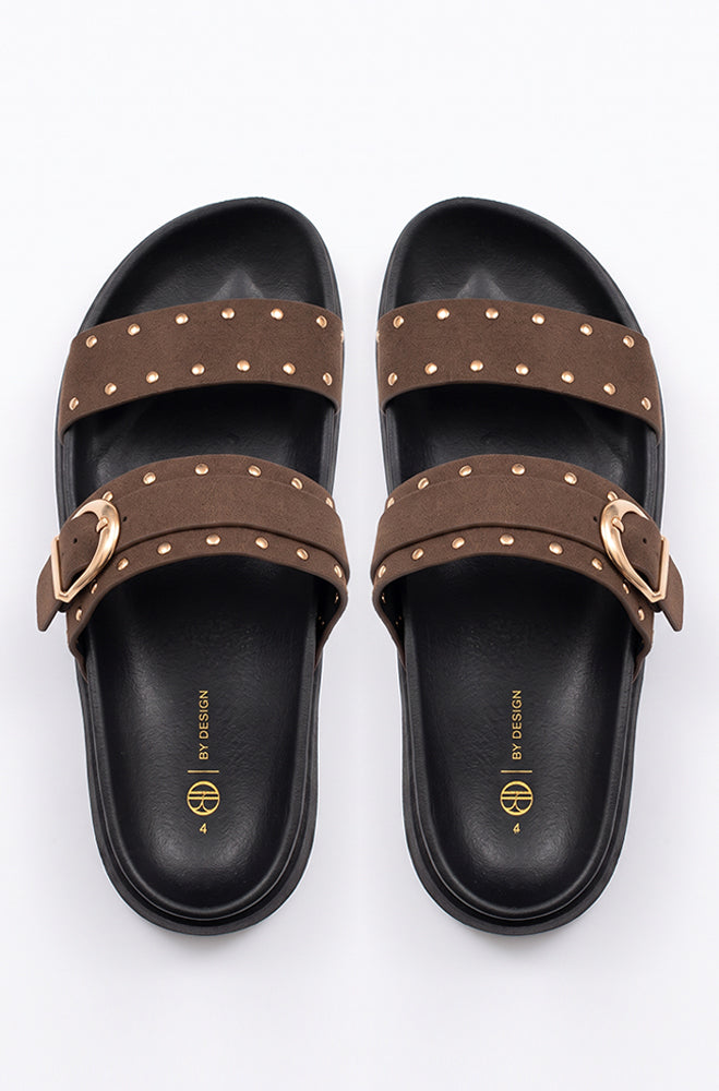 Studded double strap sandal