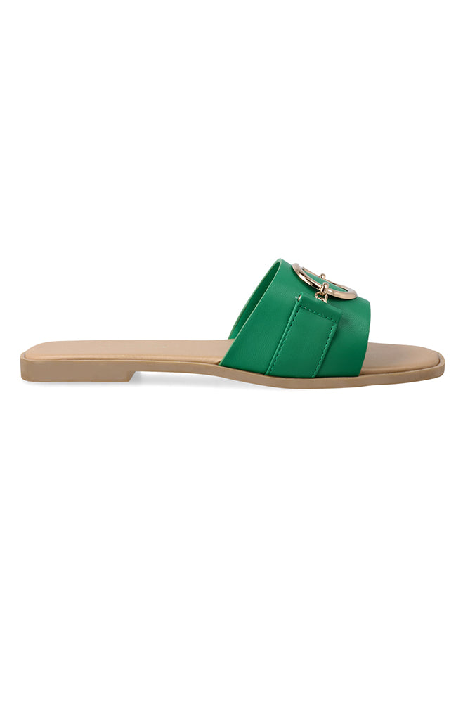 Camy circular gold trim sandal