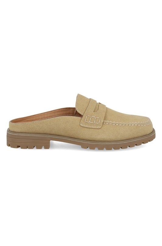 Steve Saddle strap loafer mule