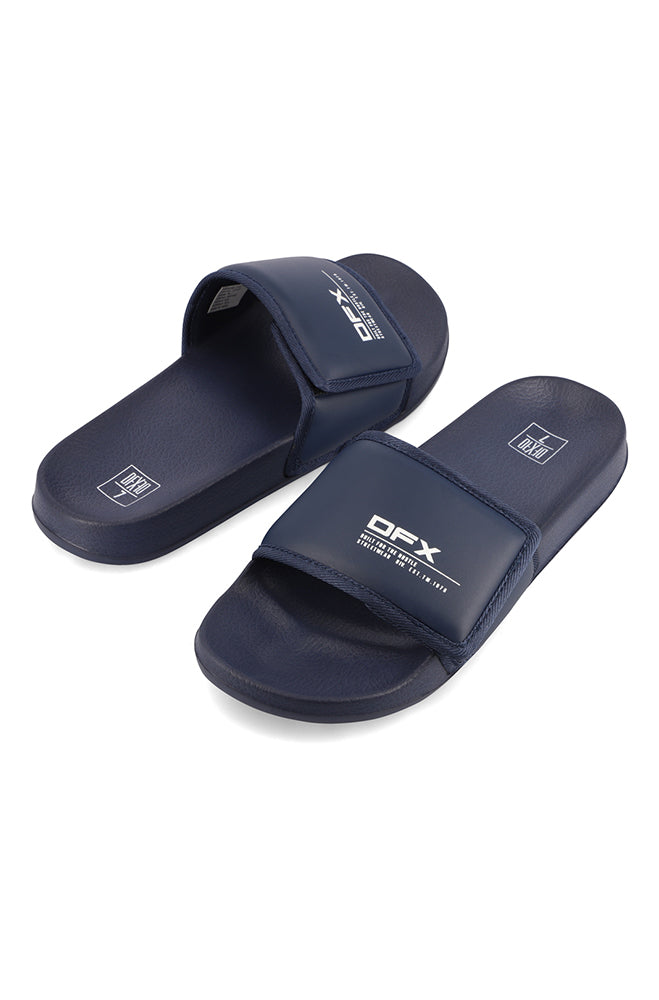 Footwear | Kendric Padded Velcro Slide _ 167650 Navy Sandals