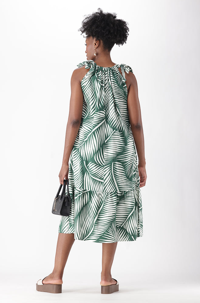 CELIA SHOULDER TIE MAXI DRESS