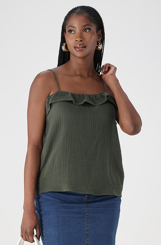 ZURI TEXTURED STRAPPY TOP