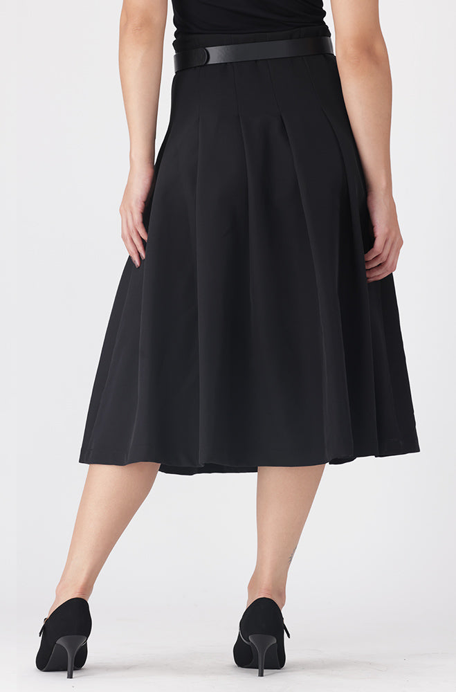 Ladies | Jessie Belted Flare Skirt _ 162019 Black Skirts