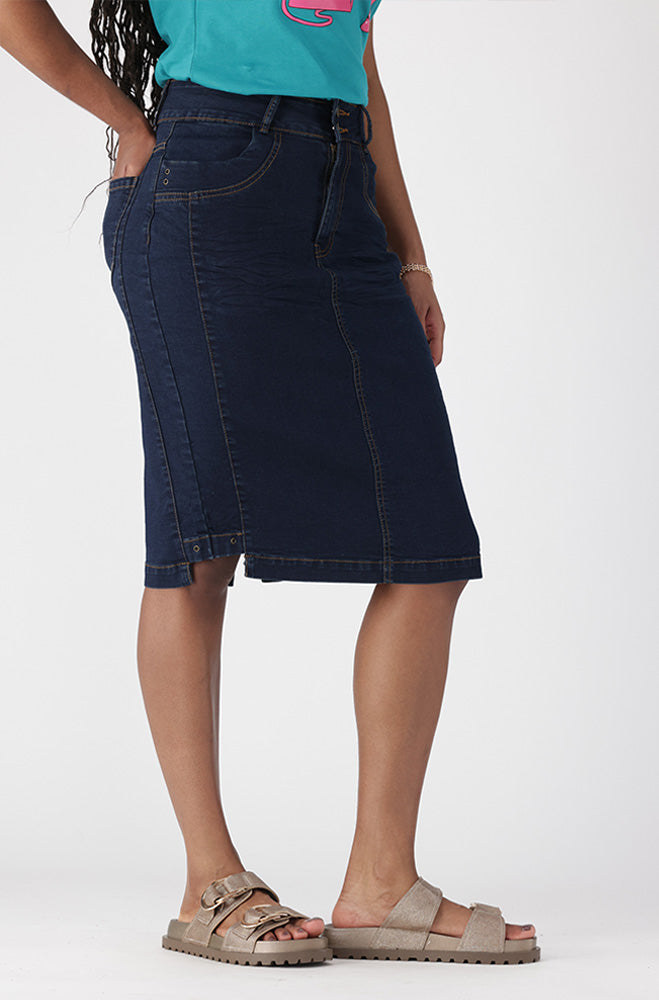 GRACEN DENIM EYELET DETAIL SKIRT