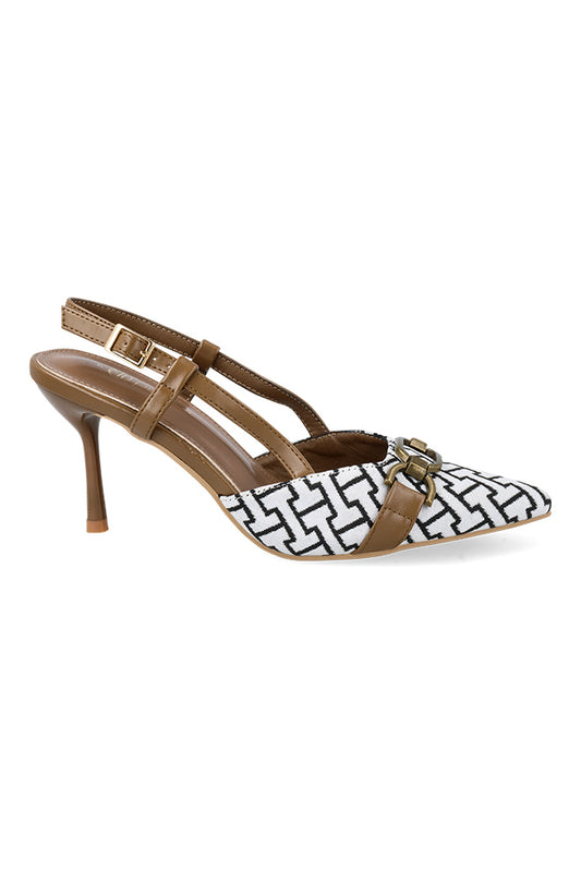 Zetta Graphic pointy slingback
