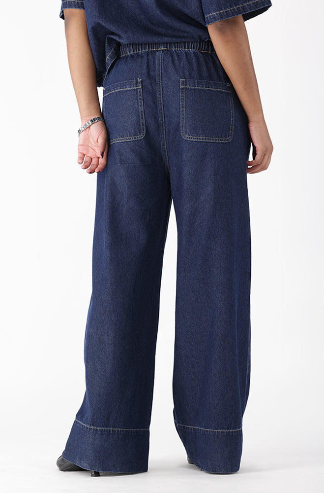 MARGAN DENIM PULL ON WIDE LEG