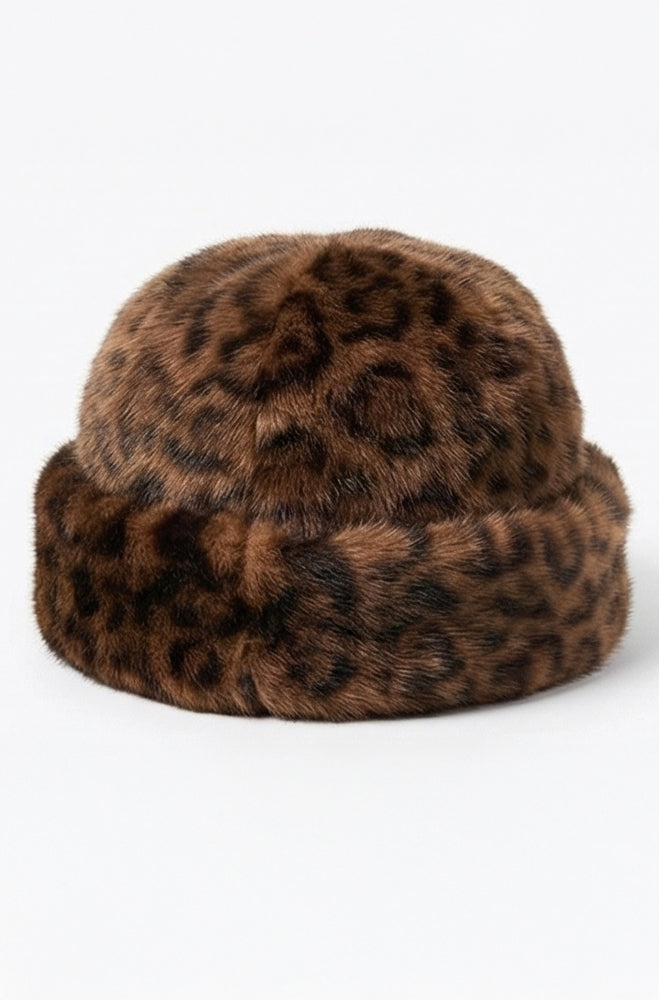 MIA LEOPARD PRINT FAUX FUR HAT – Dunns