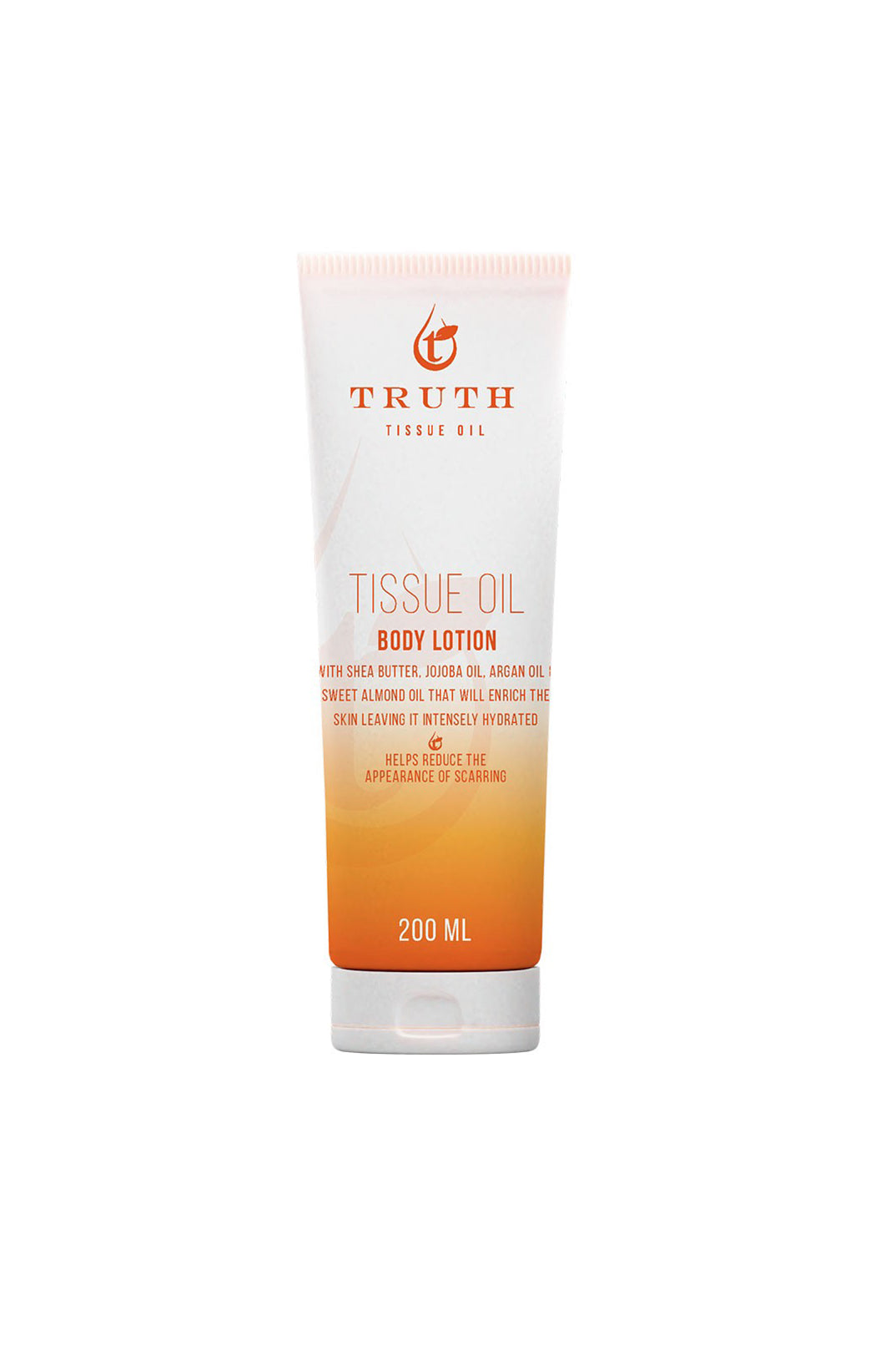 A tube of Truth Tissue Oil Body Lotion.