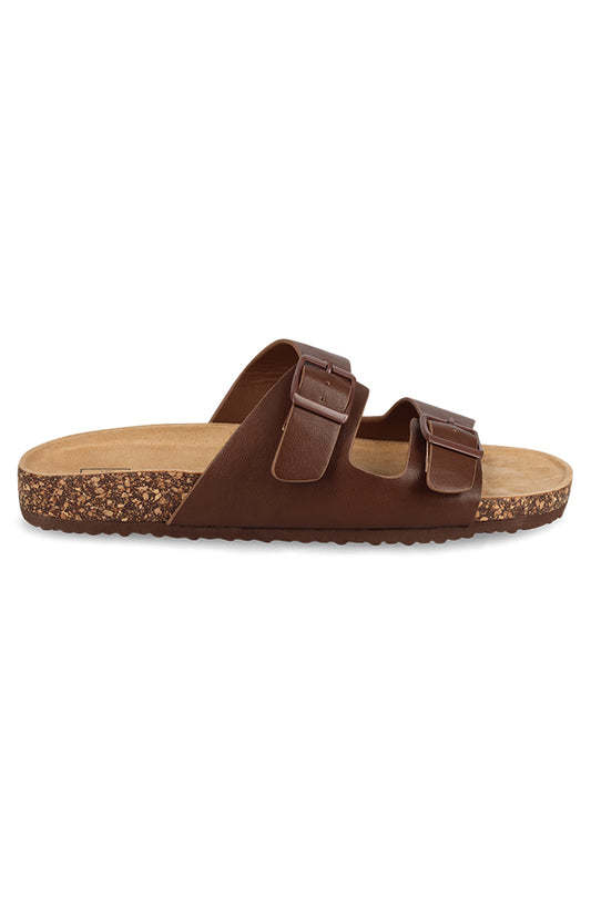 Blaine Mens cork double buckle sandal