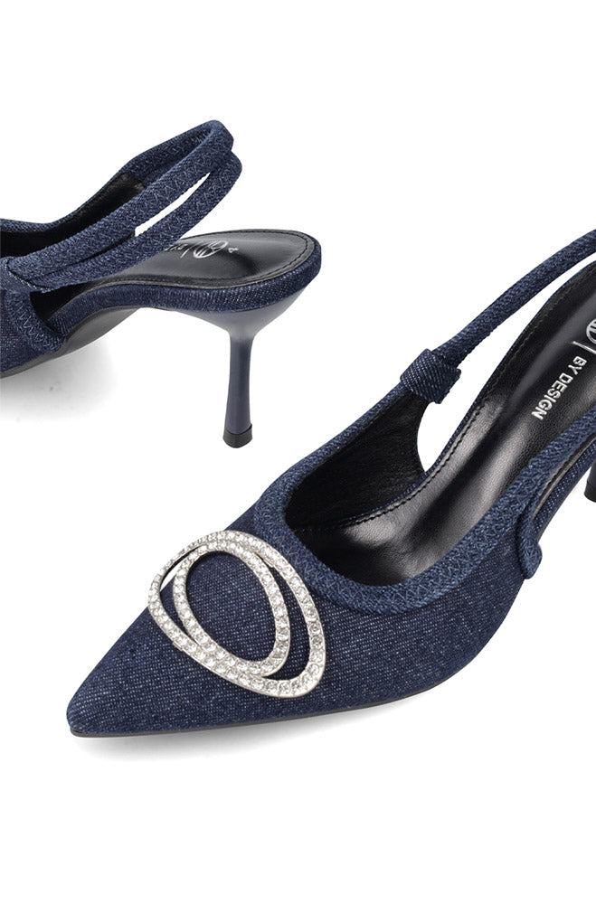 Footwear | Andie Diamante Denim Slingback Heel Heels