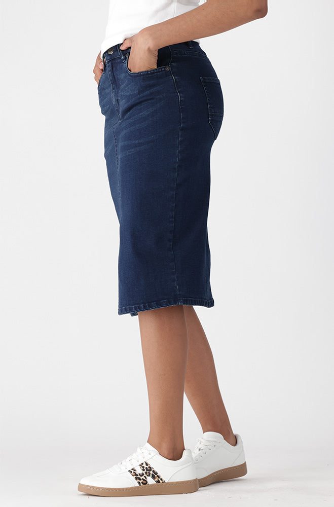 Ladies | Demi Front Slit Denim Skirt Skirts