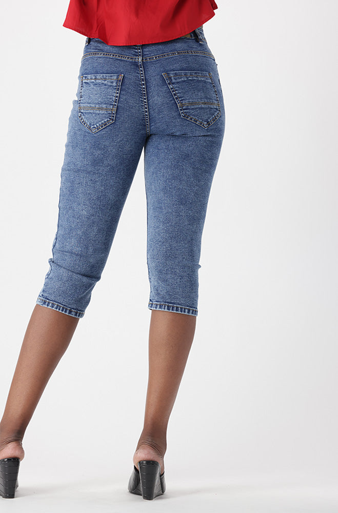 BAILEY DENIM TURN UP PEDAL PUSHER