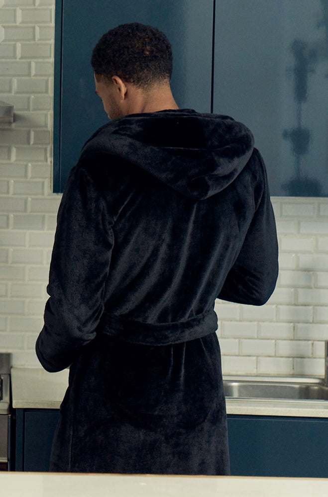 WRAP GOWN WITH HOOD