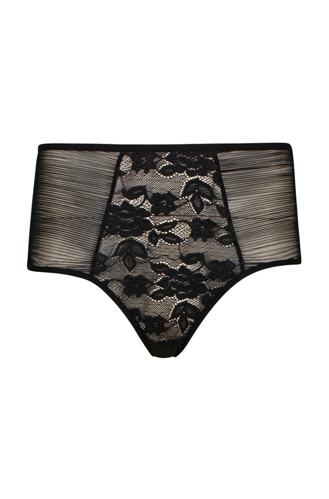 Qira Pleated Meshlace Brief _ 159639 _ Black